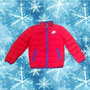 Nike Boys Midweight University Red And Blue Puffer Jacket